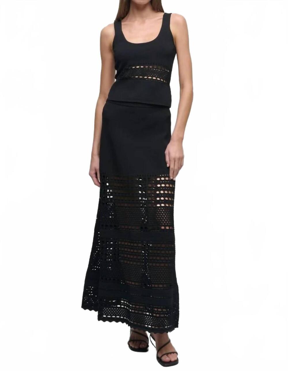 NEW SIMKHAI fitzgerald open stitch knit tank in black
